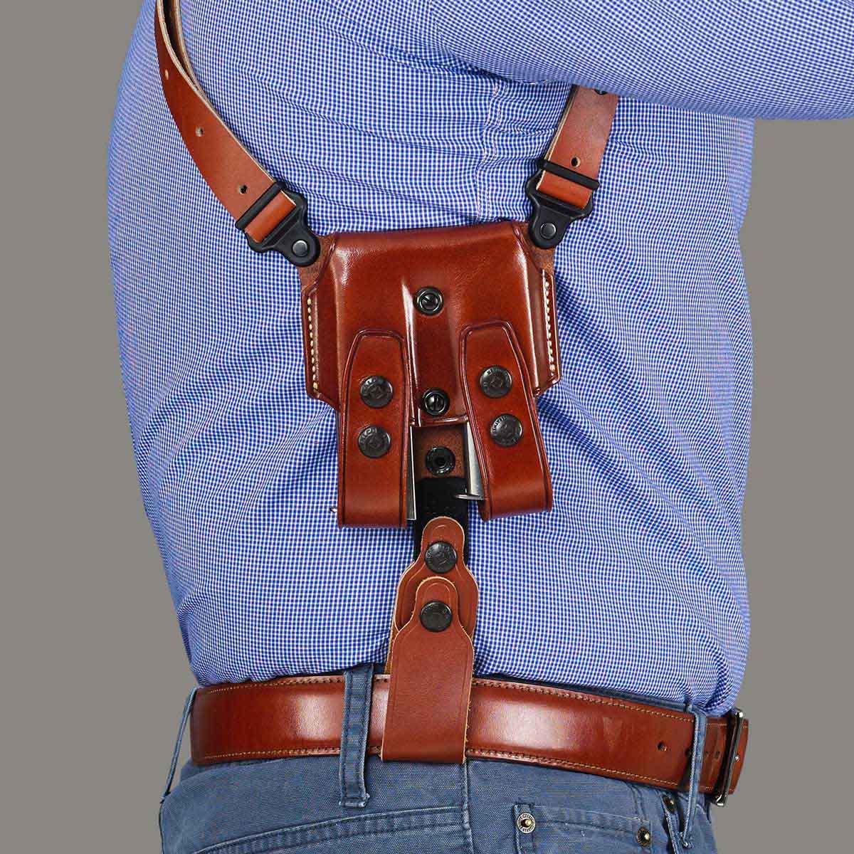 Gilvesto Cool Handmade Adjustable Black Denim Shoulder Holster 