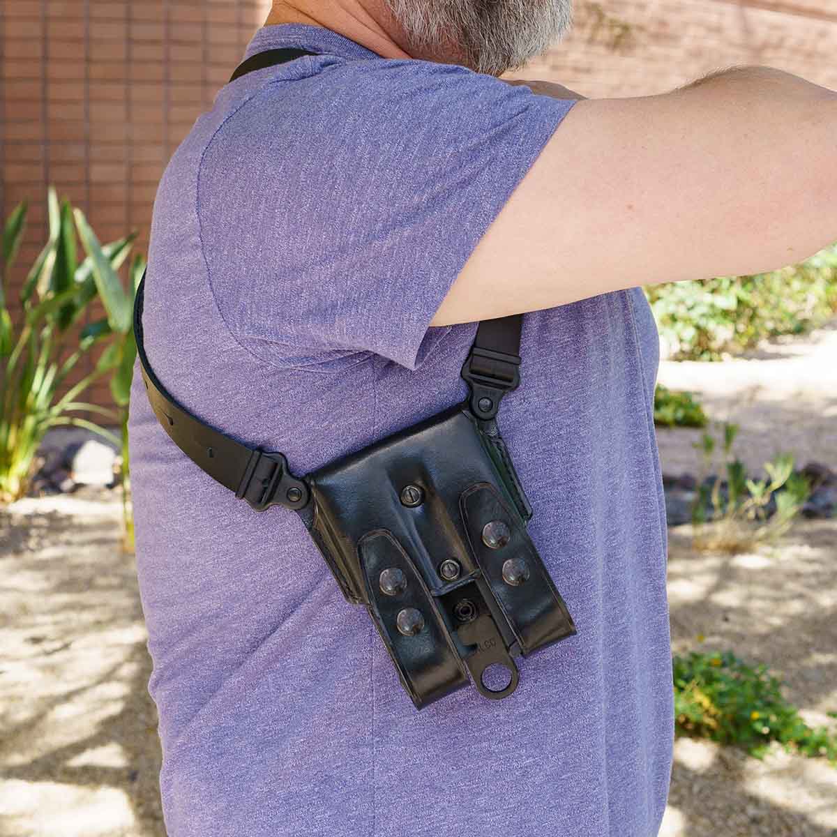 Gilvesto Cool Handmade Adjustable Black Denim Shoulder Holster 