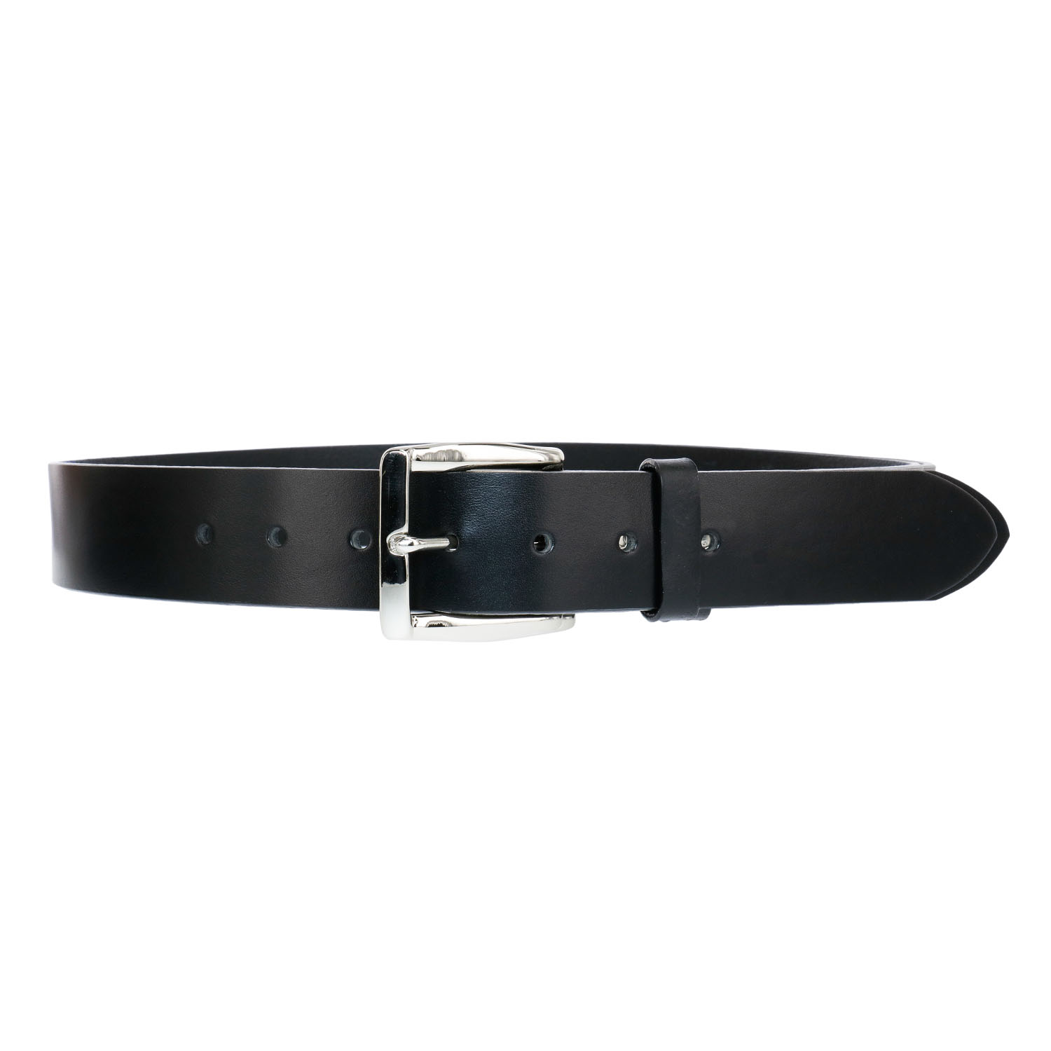 Black and brass dress belt