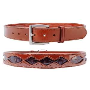 SB36 ALLIGATOR TRIM HOLSTER BELT 1 1/2"