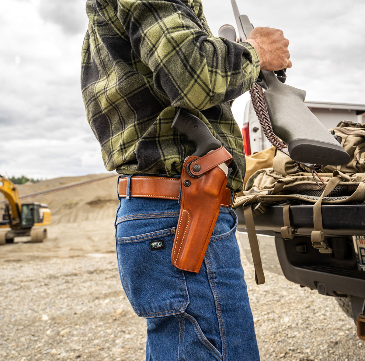 Cross Draw Retention Leather Holster OWB