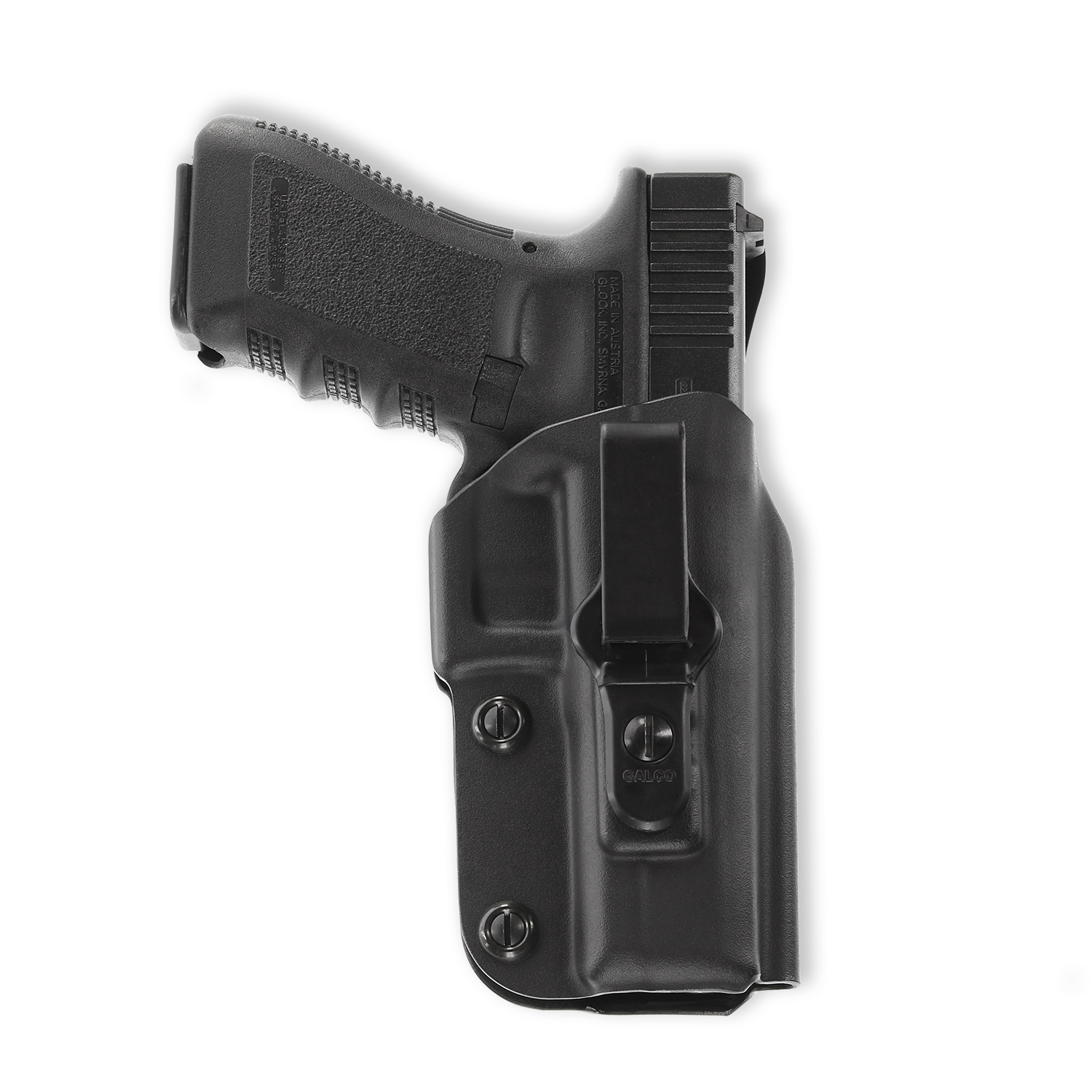 Black Leather Kydex Hybrid Gun Holster for Glock 26 27 33 Concealed IWB Tuck